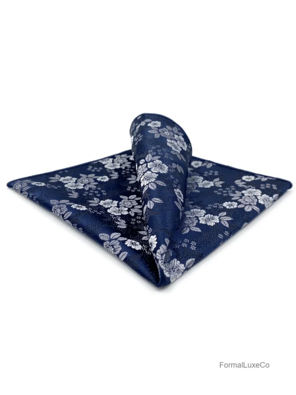 Men's Jacquard Woven Microfiber Pocket Square Floral Pattern for Wedding